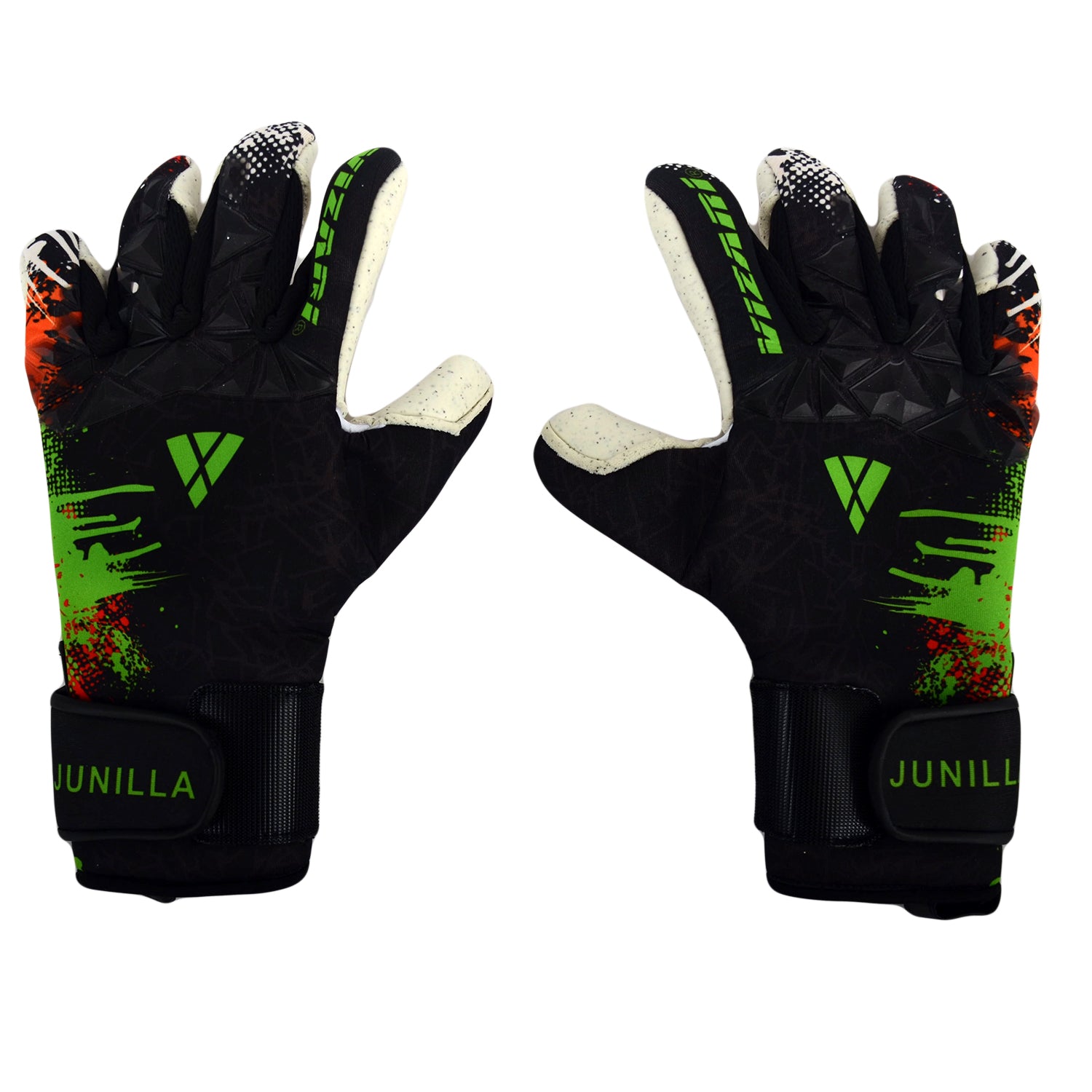 Junilla Goalkeeper Gloves with Finger Protection - Black/White