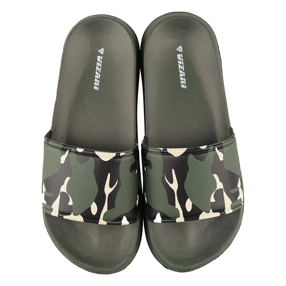Adult Camo Soccer Slide Sandals - Green Khaki - Vizari Sports