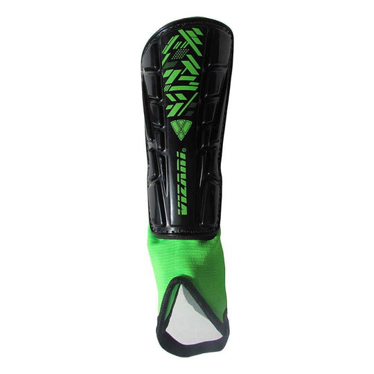 Malaga Soccer Shin Guard with Adjustable Straps-Black/N. Green - Vizari Sports