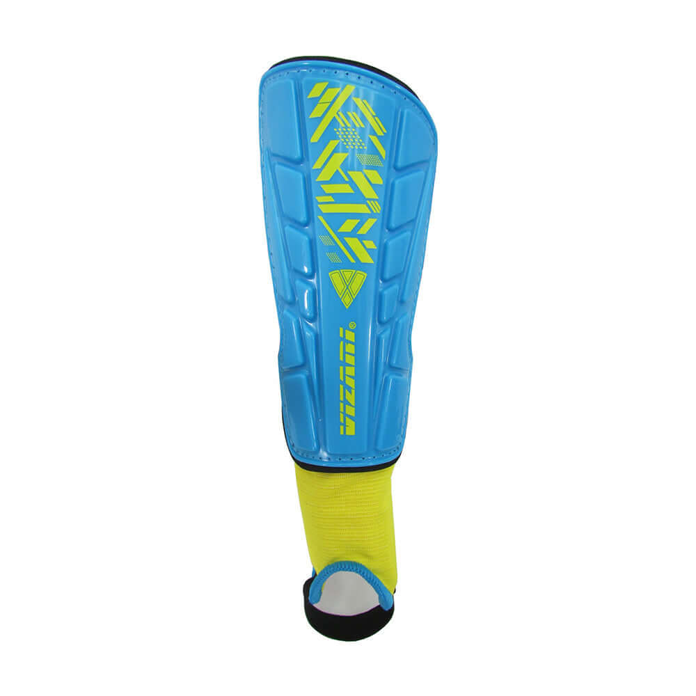 Malaga Soccer Shin Guard with Adjustable Straps-Sky/Yellow - Vizari Sports