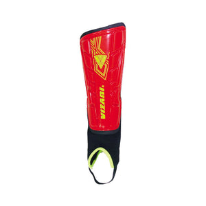 Malaga Soccer Shin Guard with Adjustable Straps-Red