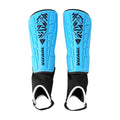 Malaga Soccer ankle Protection Shin Guard with Adjustable Straps-Blue/Black