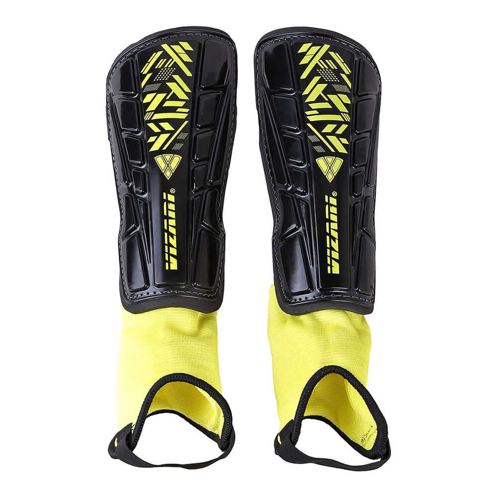 Malaga Soccer Shin Guard with Adjustable Straps-Black/Yellow - Vizari Sports