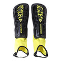Malaga Soccer ankle Protection Shin Guard with Adjustable Straps-Black/Yellow