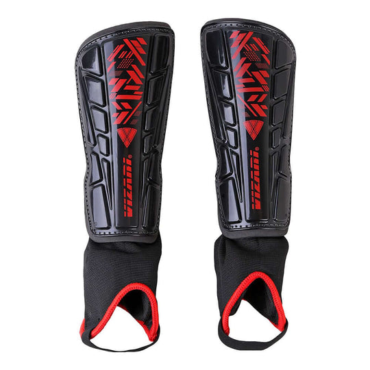 Malaga Soccer Shin Guard with Adjustable Straps-Black/Red - Vizari Sports
