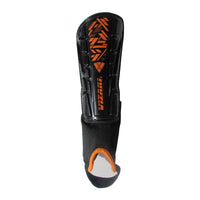 Malaga Soccer Shin Guard with Adjustable Straps-Black/N. Orange