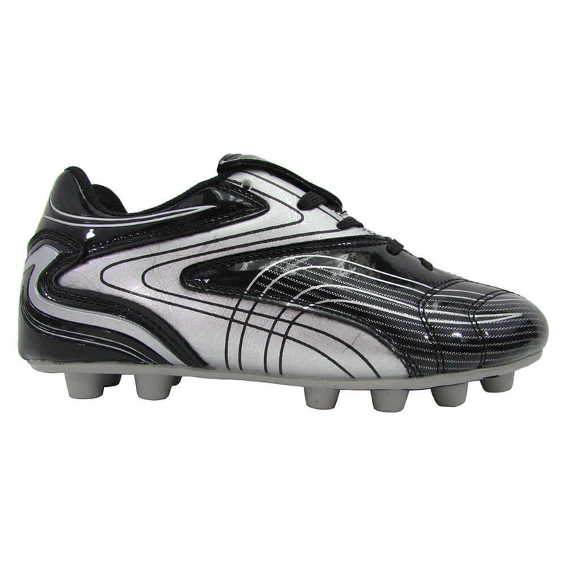 Striker Firm Ground Soccer Shoes -Black/Silver - Vizari Sports