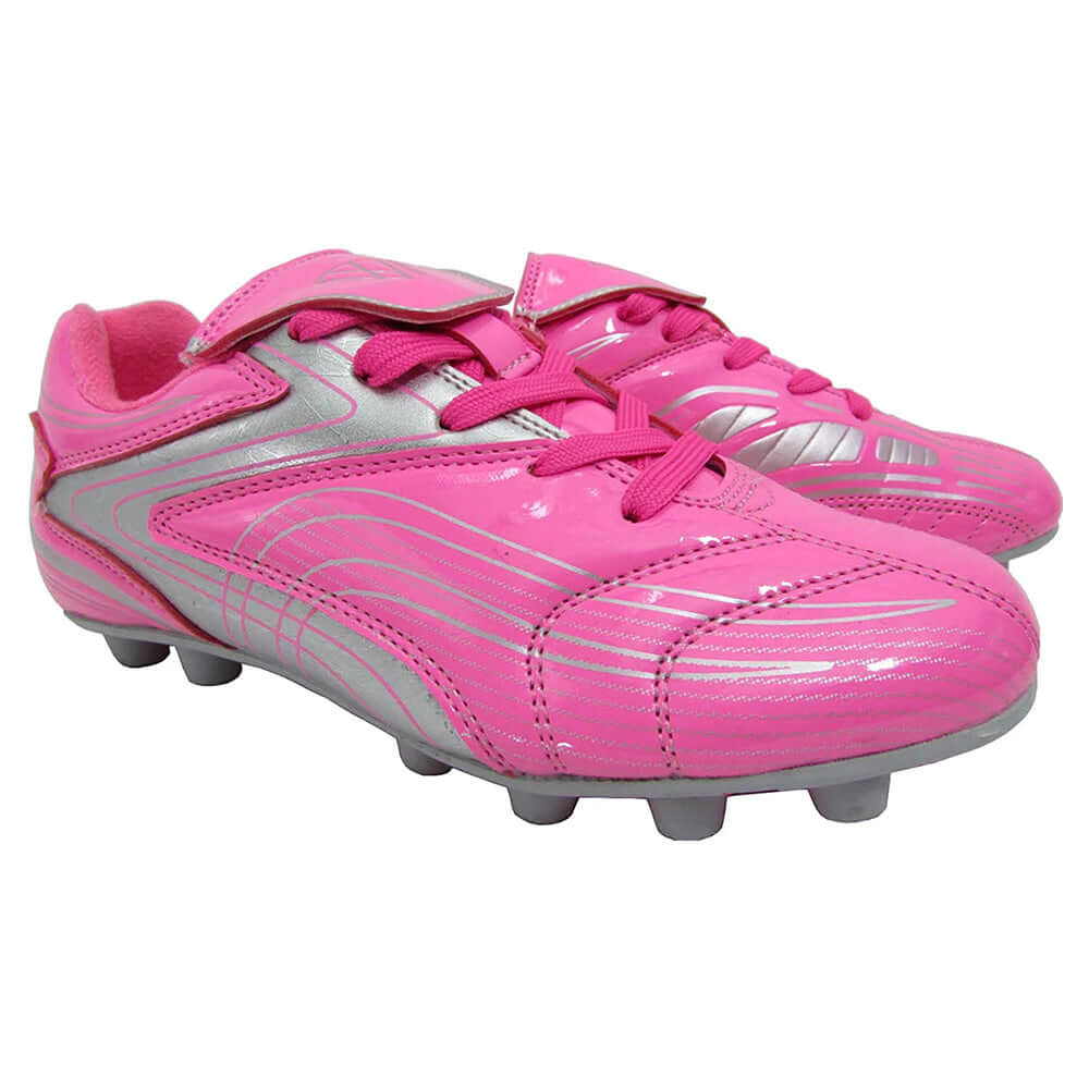 Striker Firm Ground Soccer Shoes -Pink/Silver - Vizari Sports