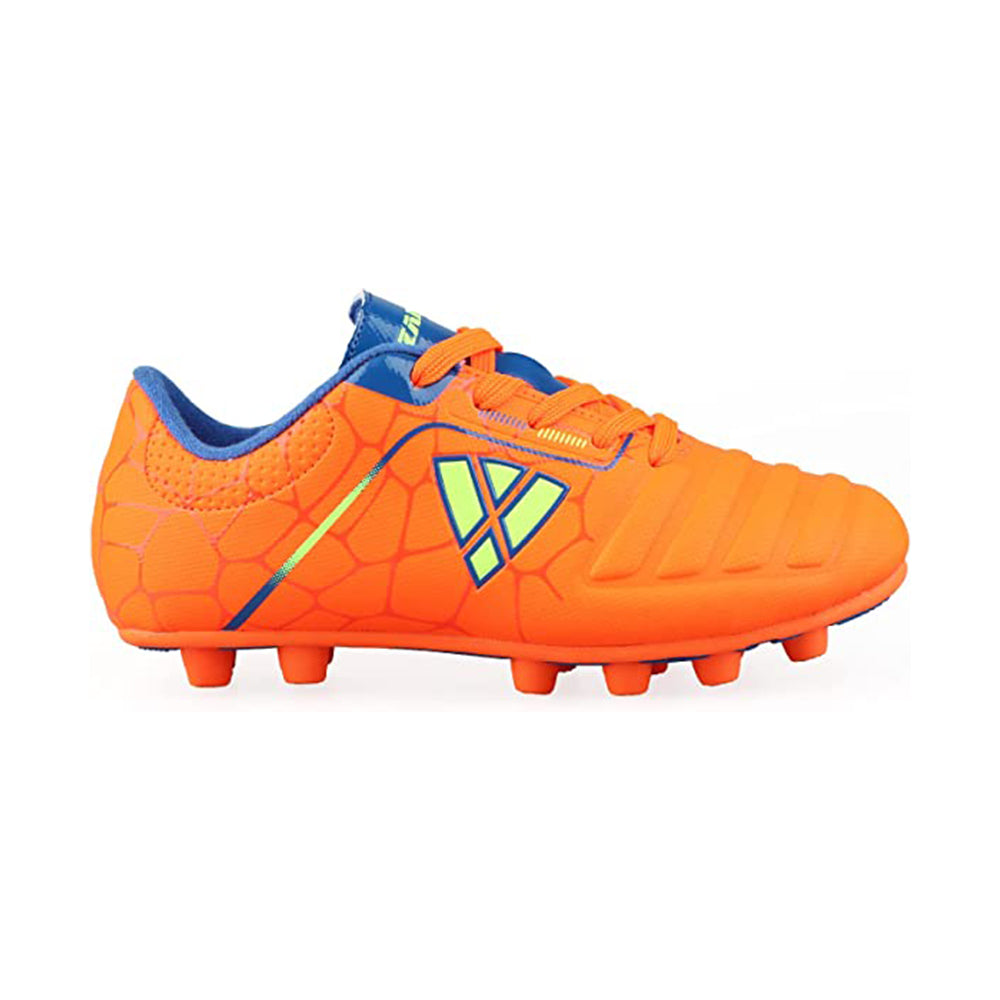 Catalina Junior Firm Ground Soccer Shoes-Orange/Royal/Lime