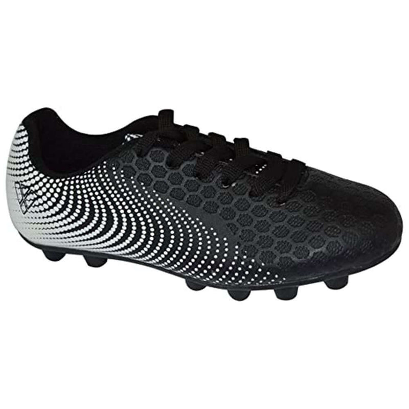 Youth Stealth Firm Ground Soccer Shoes -Black/White - Vizari Sports